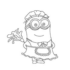 Phil dressed as maid, minions coloring page