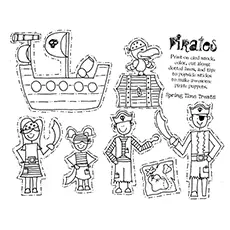 Pirate Puppets Coloring Page_image