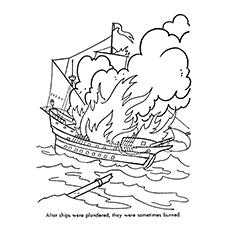 Pirate ship coloring page