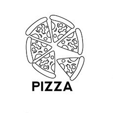 Pizza slices coloring page