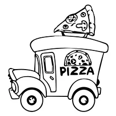 Pizza truck coloring page