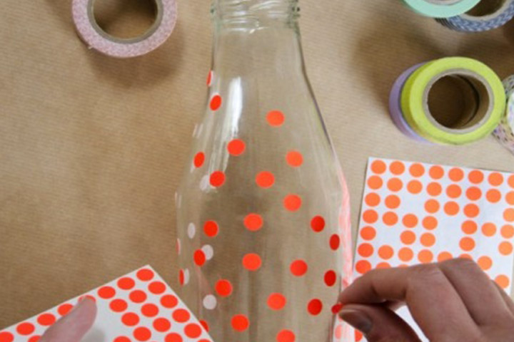 Polka dot flower vase craft ideas for Children's Day