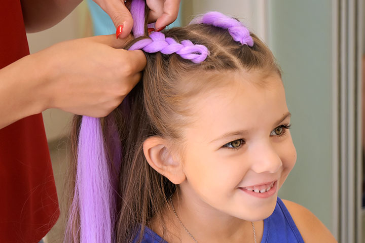 Pulled back half ponytail short hairstyle for kids