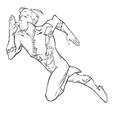 Quicksilver Running, Avengers coloring page