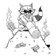 Rocket raccoon coloring page