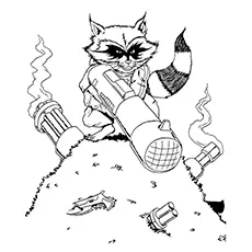 Rocket raccoon coloring page_image