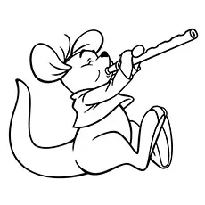 Roo playing flute coloring page