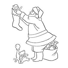 Santa Claus, Frosty the Snowman coloring page