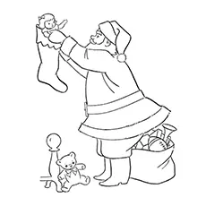 Santa Claus, Frosty the Snowman coloring page