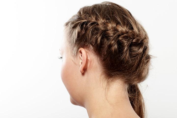 Single side dutch braid hairstyle for kids