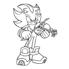 Sonic playing violin coloring page