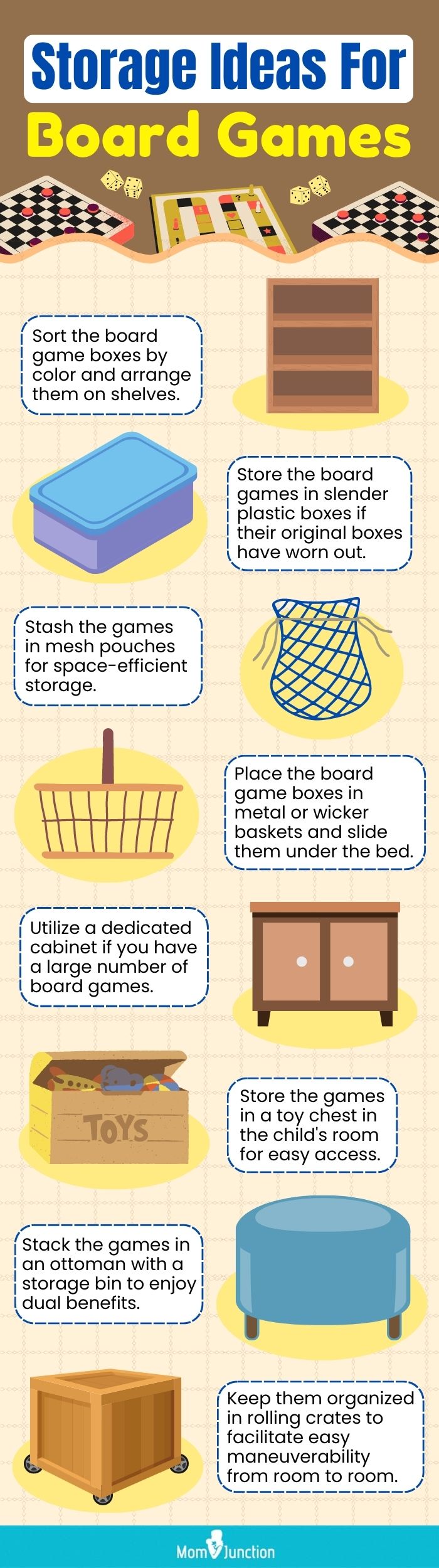 Storage Ideas For Board Games (infographic)