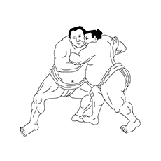 Sumo wrestling coloring page