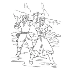 Fight Between Hans And Kristoff, Frozen coloring page