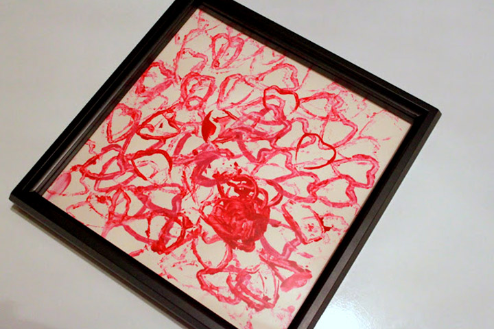 Heart stamps painting for kids