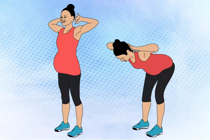 The standing crunch abdominal exercise during pregnancy