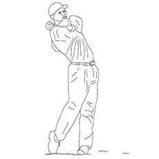Tiger Woods playing golf coloring page_image