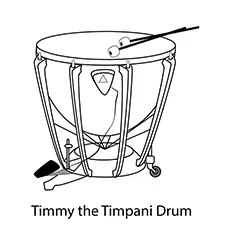 Timmy the timpani drum coloring page
