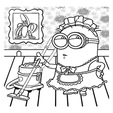 Tom the two eyed plump minion coloring page