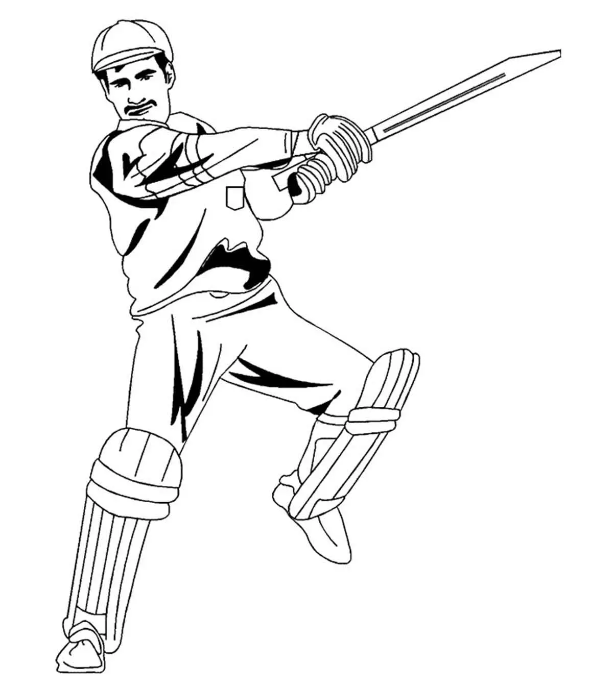 Cricket Batsman Coloring Pages For Toddler