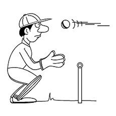 Wicket-Keeper, cricket coloring page