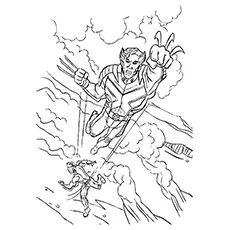 Wolverine, Avengers coloring page