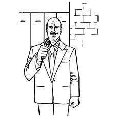 Wrestling referee coloring page