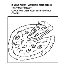 Yummy deep dish pizza coloring page