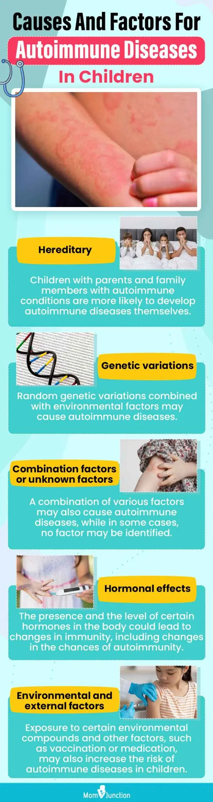 causes and factors for autoimmune diseases in children (infographic)