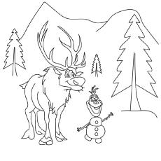 frozen coloring pages olaf and sven images