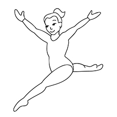 Gymnast girl, Olympic coloring page