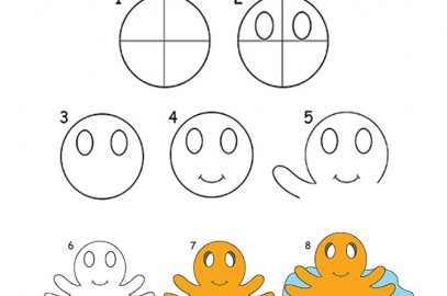 8-Step Tutorial On How To Draw An Octopus, For Kids