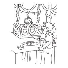 Baal Leela, Lord Krishna coloring page