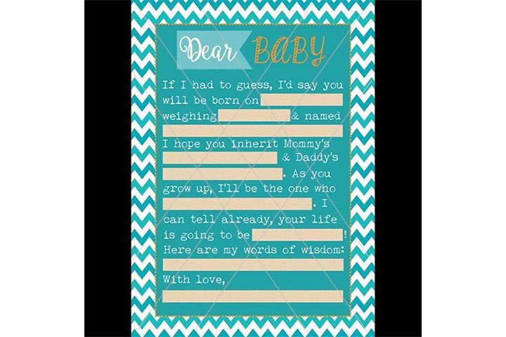 Mad lib games for baby shower