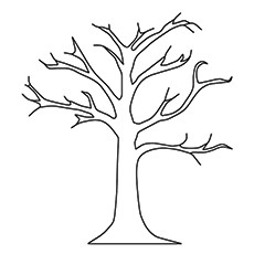 Bare tree coloring page