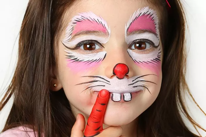 Bunny Halloween face paint for kids