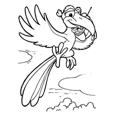 Cartoon parrot coloring page