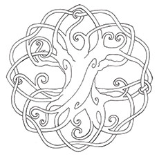 Celtic tree coloring page