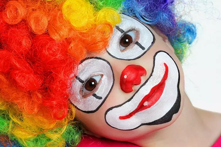 Clown Halloween face paint for kids
