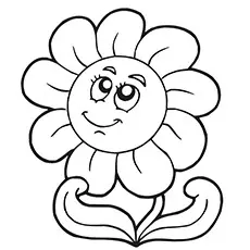 Cute sunflower coloring page