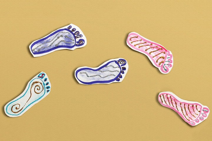 Diwali footprints themed diwali craft for kids