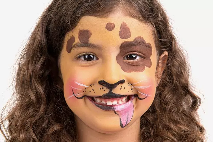 Dog Halloween face paint for kids