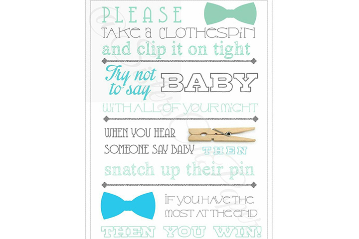 Don't say baby for baby shower games