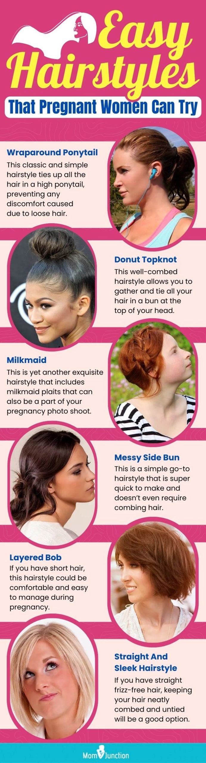 easy hairstyles that pregnant women can try (infographic)