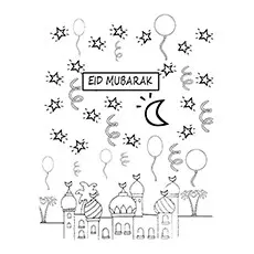 Eid Mubarak, Ramadan coloring page