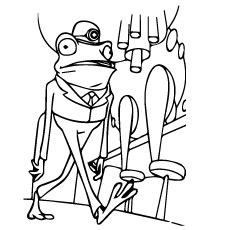 Frankie frog coloring page