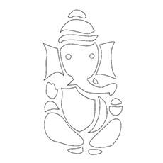 Lord Ganesha rangoli coloring page