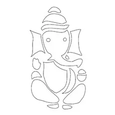 Lord Ganesha rangoli coloring page_image