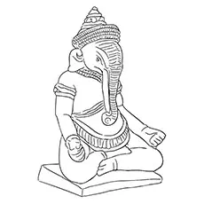 Lord Ganesha idol coloring page_image
