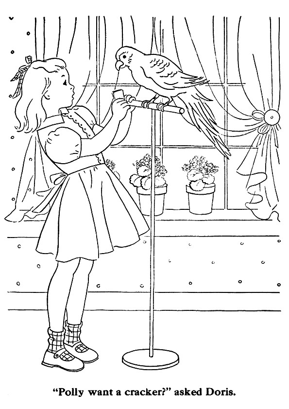 Girl-With-A-Parrot